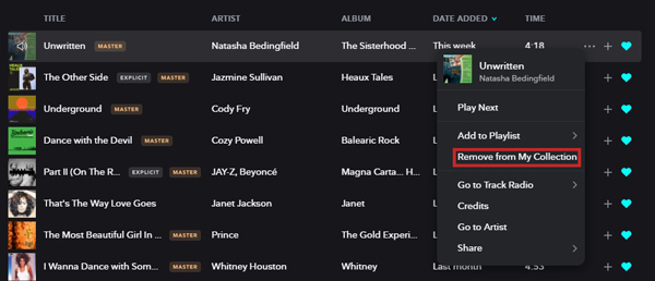 How to Delete Songs from Tidal Playlist